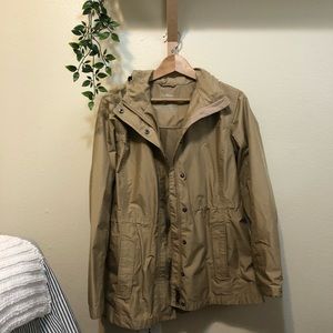 L.L. Bean tan rain jacket coat size M